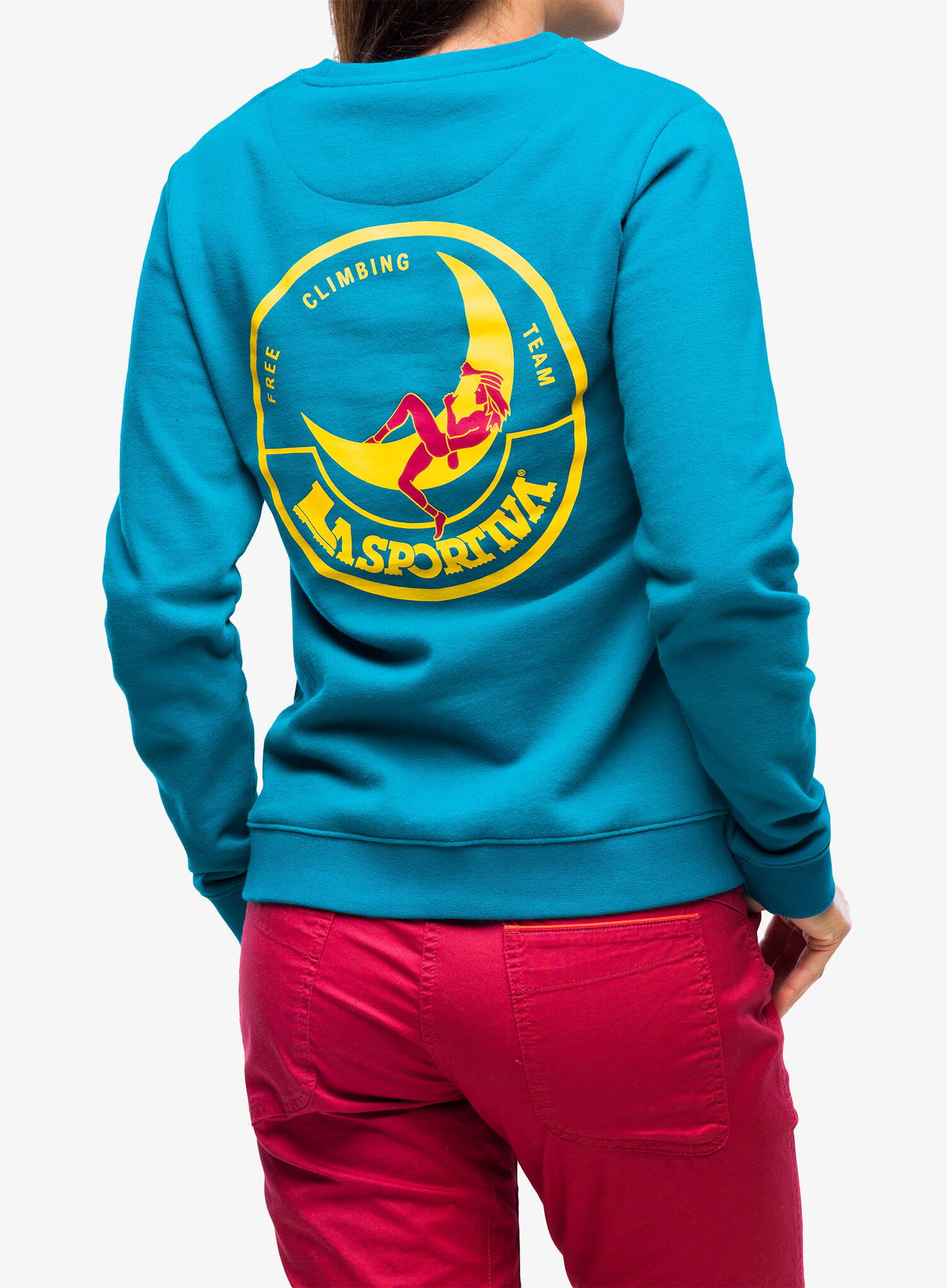 Tee-shirt manches longues La Sportiva Climbing on the Moon bio bleu-jaune 4/7