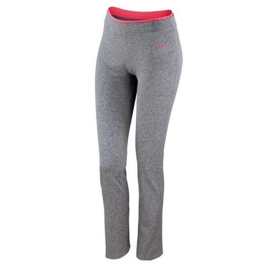 Pantalon Fitness Femme (Gris / Corail Vif Chiné)