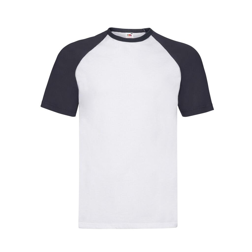 Mens Valueweight Baseball TShirt (White/Deep Navy)