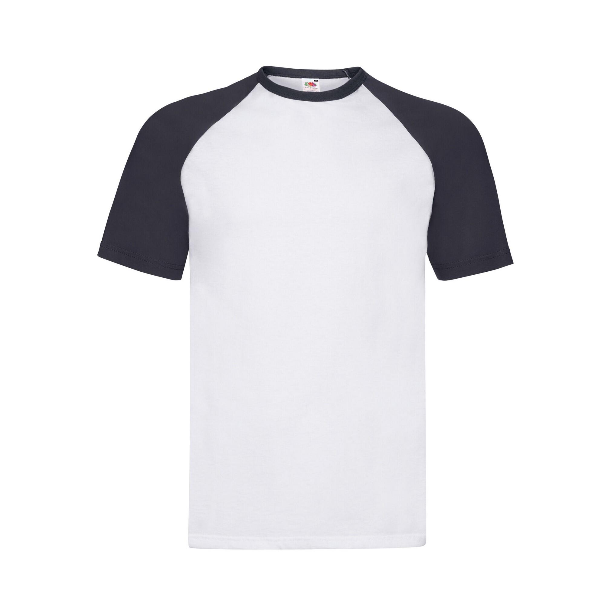 FRUIT OF THE LOOM Camiseta Valueweight Béisbol para Hombre Blanco, Marino Intenso