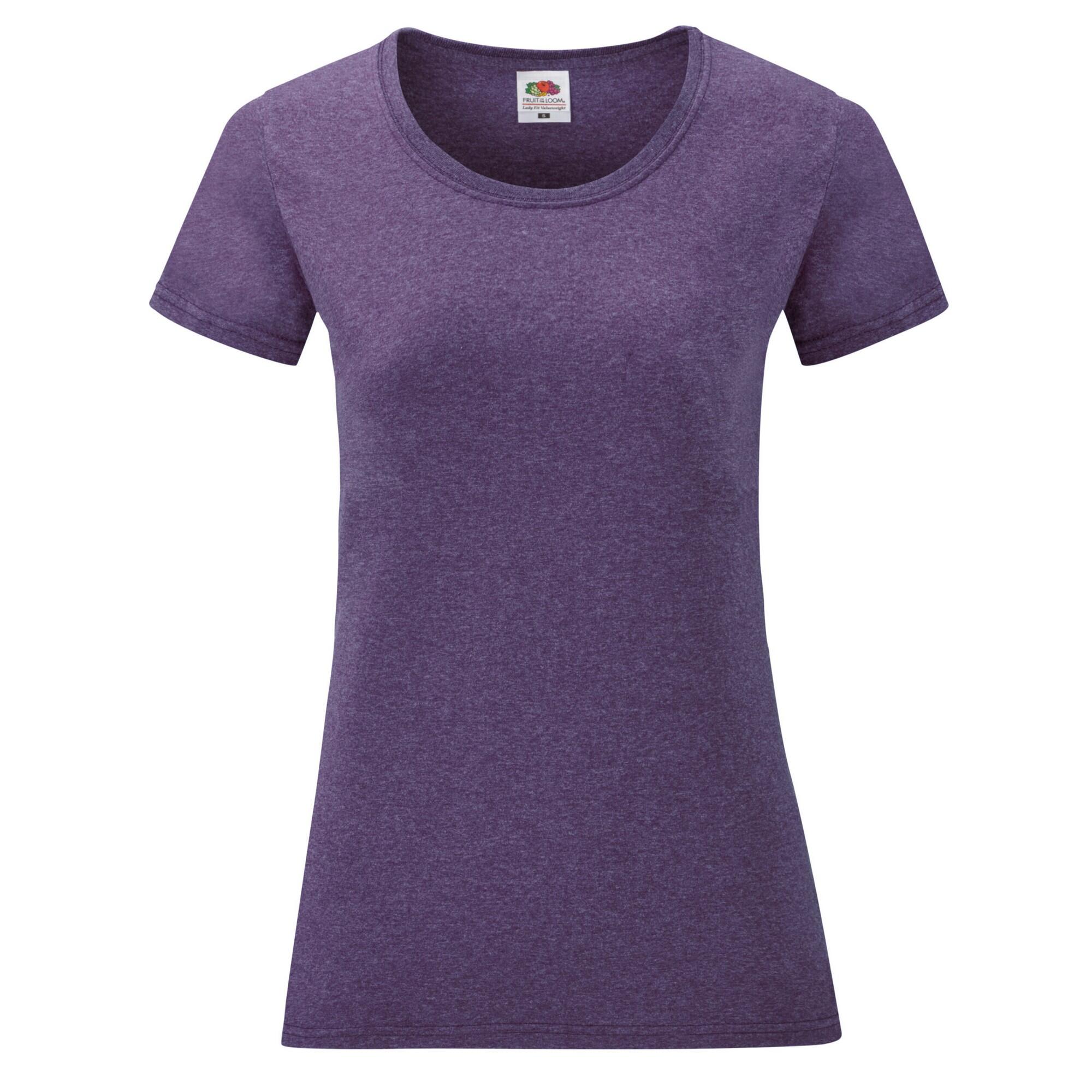 Fruit Of The Loom - Tshirt Valueweight Femme (violet Chiné) - T-shirt Manches Courtes - Violet - 48 Xl - Decathlon