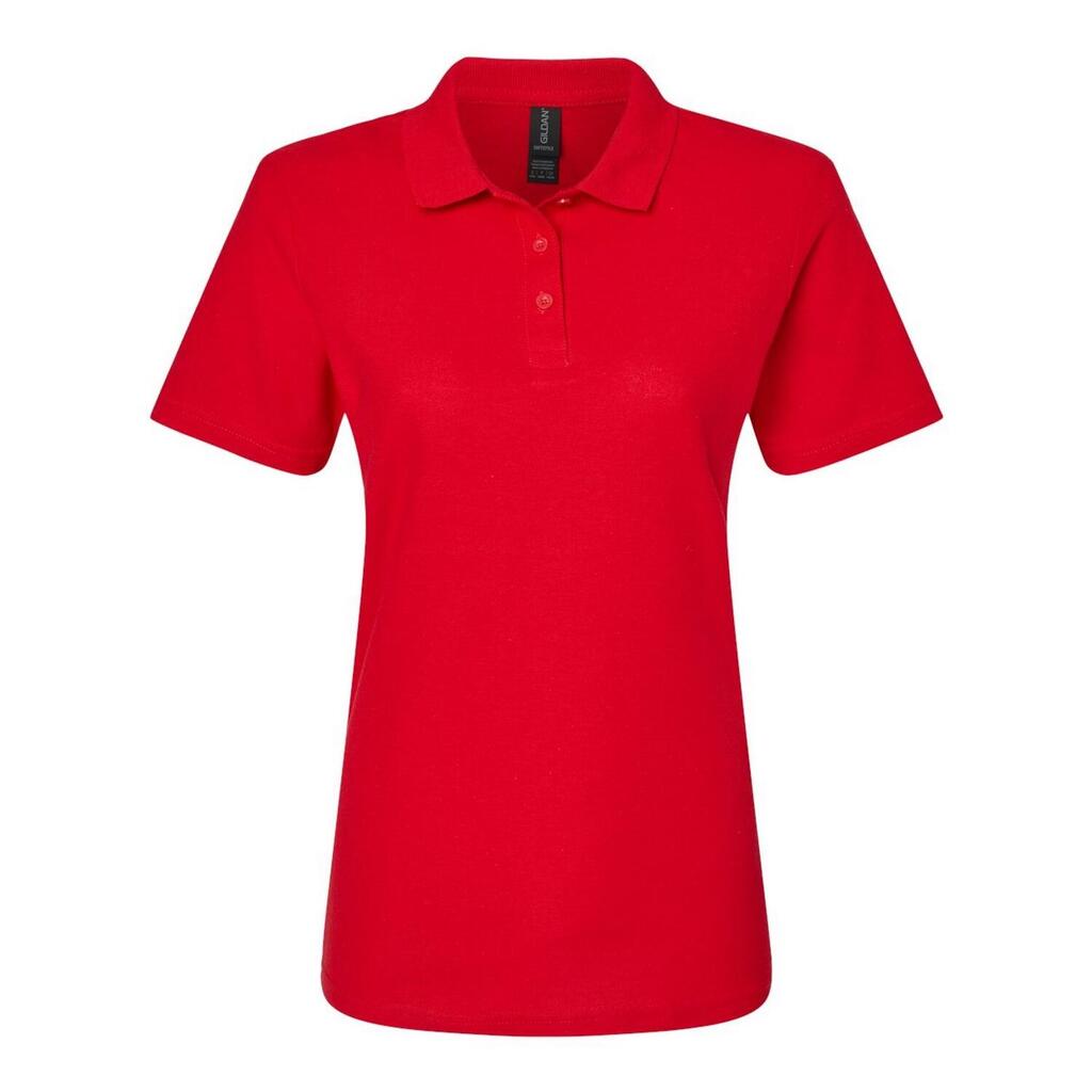 Womens/Ladies Pique Soft Touch Polo Shirt (Cherry Red)