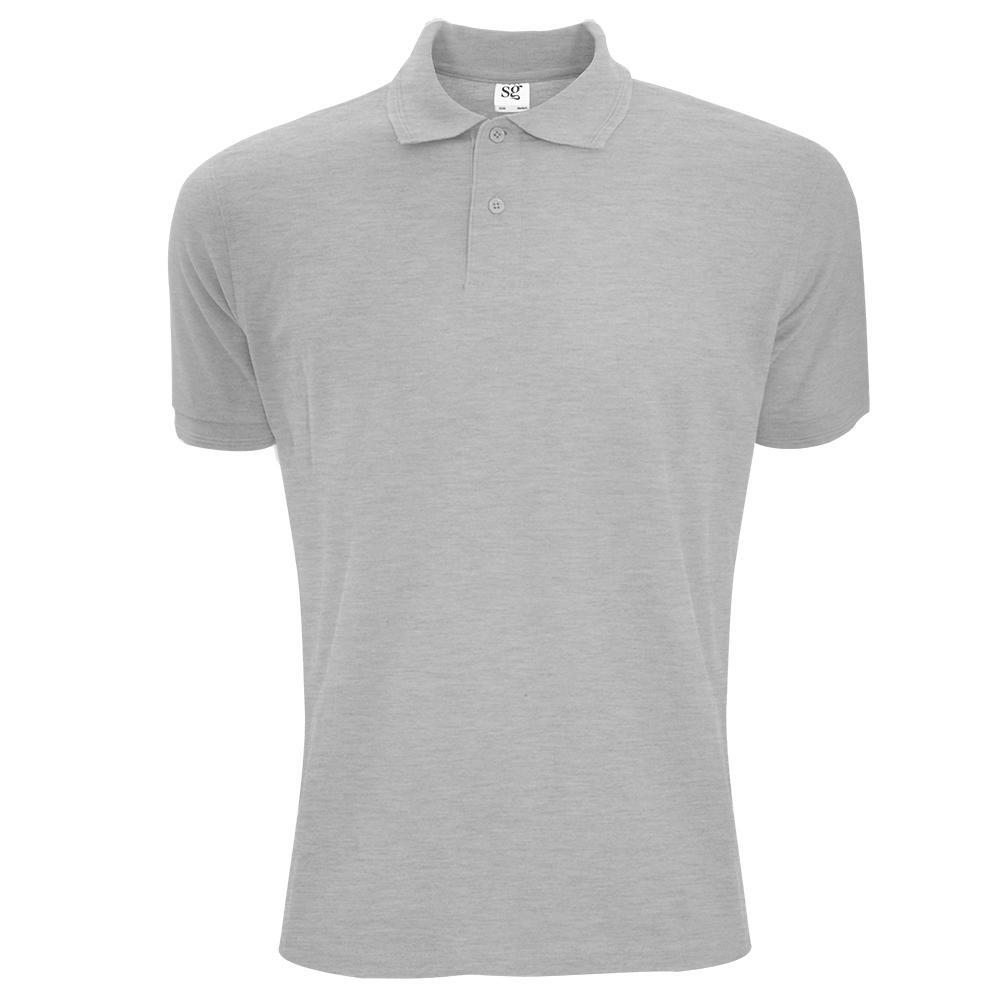 Mens Polycotton Short Sleeve Polo Shirt (Light Oxford)
