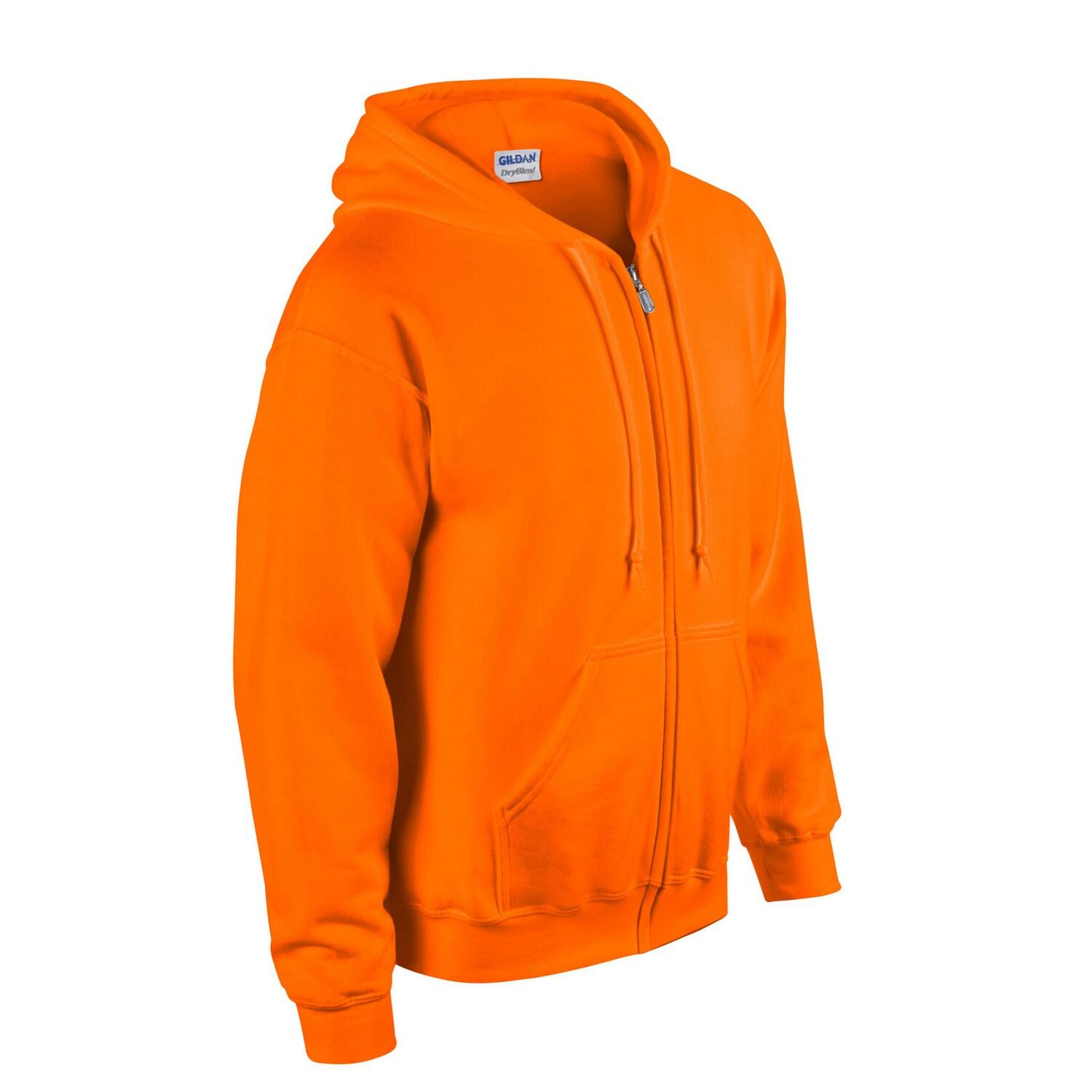 Felpa Con Cappuccio E Zip Intera Adulto Unisex Gildan S Arancione 3/3