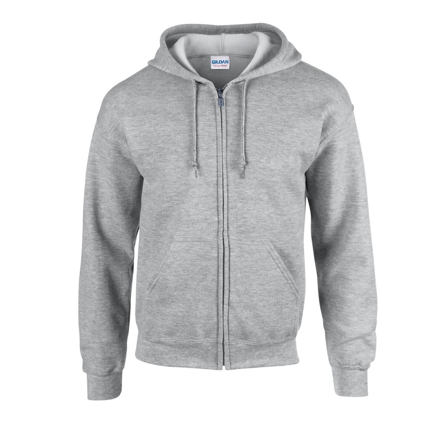 Unisex Adult Heavy Blend Full Zip Hoodie (Sports Grey) | Decathlon