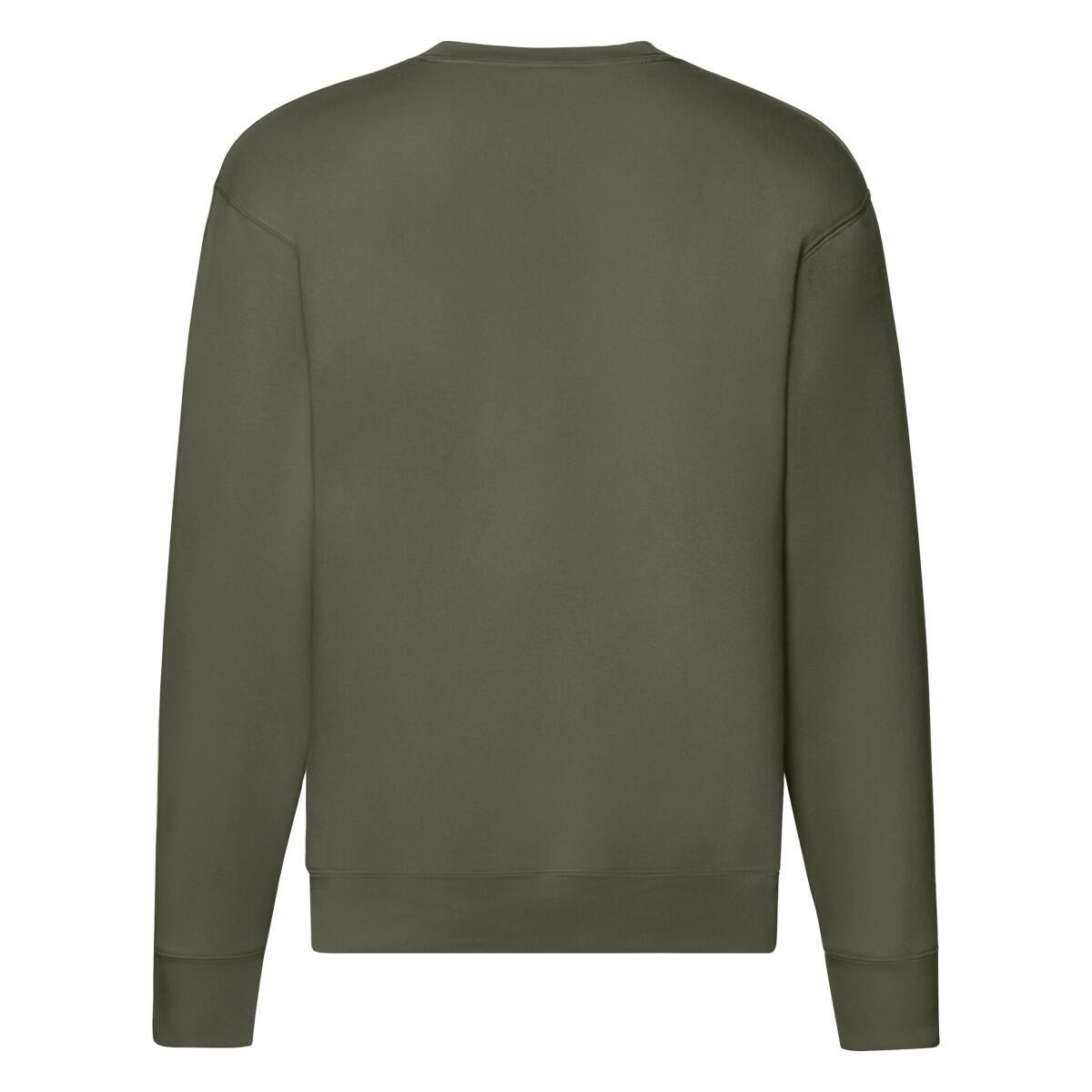 Heren Premium Ingelegd Sweatshirt (Klassieke Olijf) 2/3