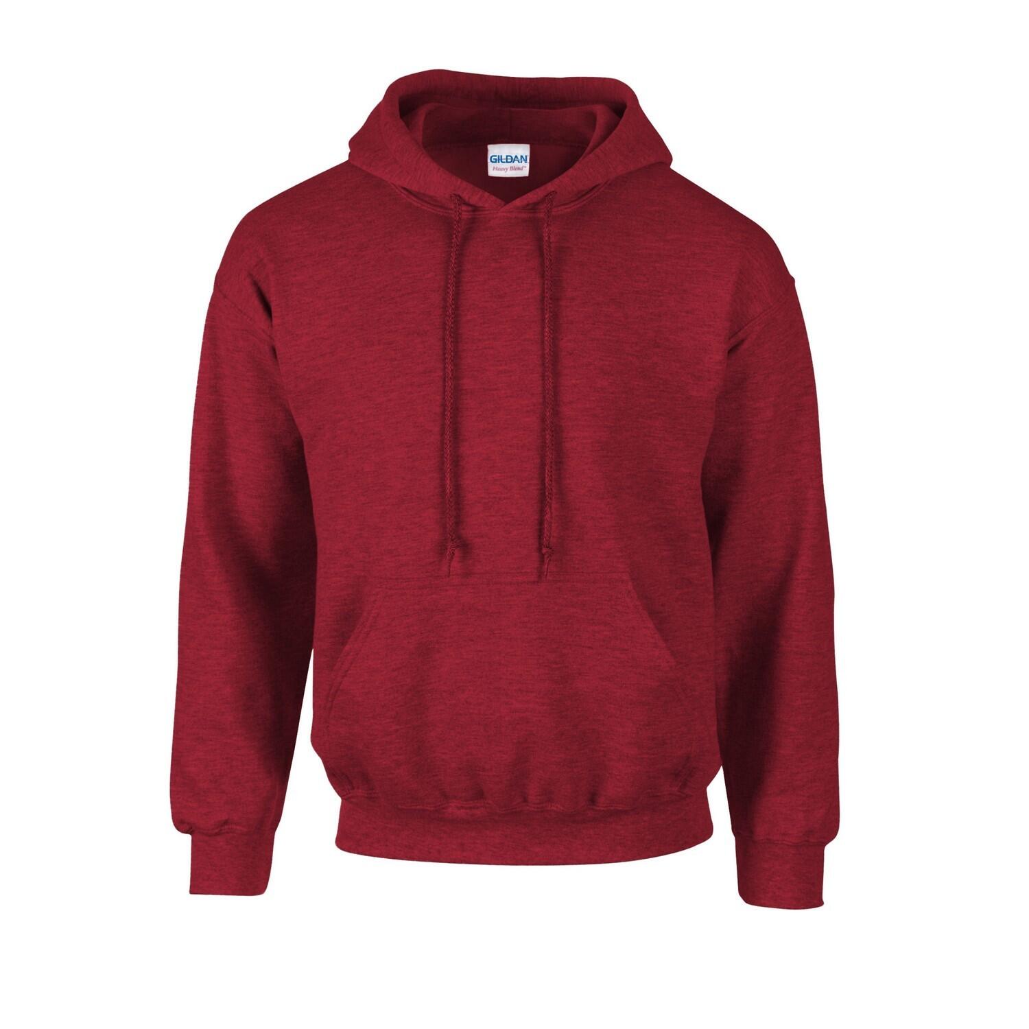 GILDAN Casaco com capuz de mistura pesada unissexo para adultos Antique Cherry Red