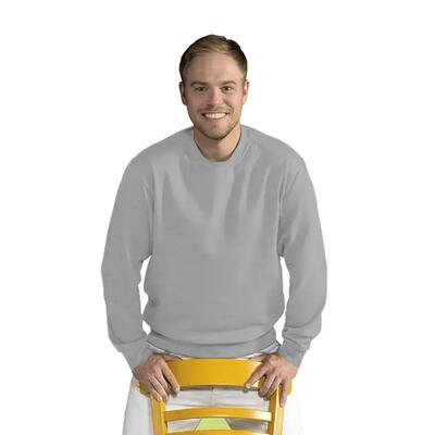 Heren lange mouw crew nek sweatshirt top (wit)