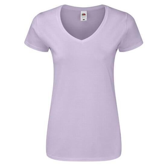 Dames Iconisch V Hals Tshirt (Zachte lavendel)