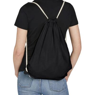 Cotone Organico Borsa Con Coulisse SG Nero Taglia Unica