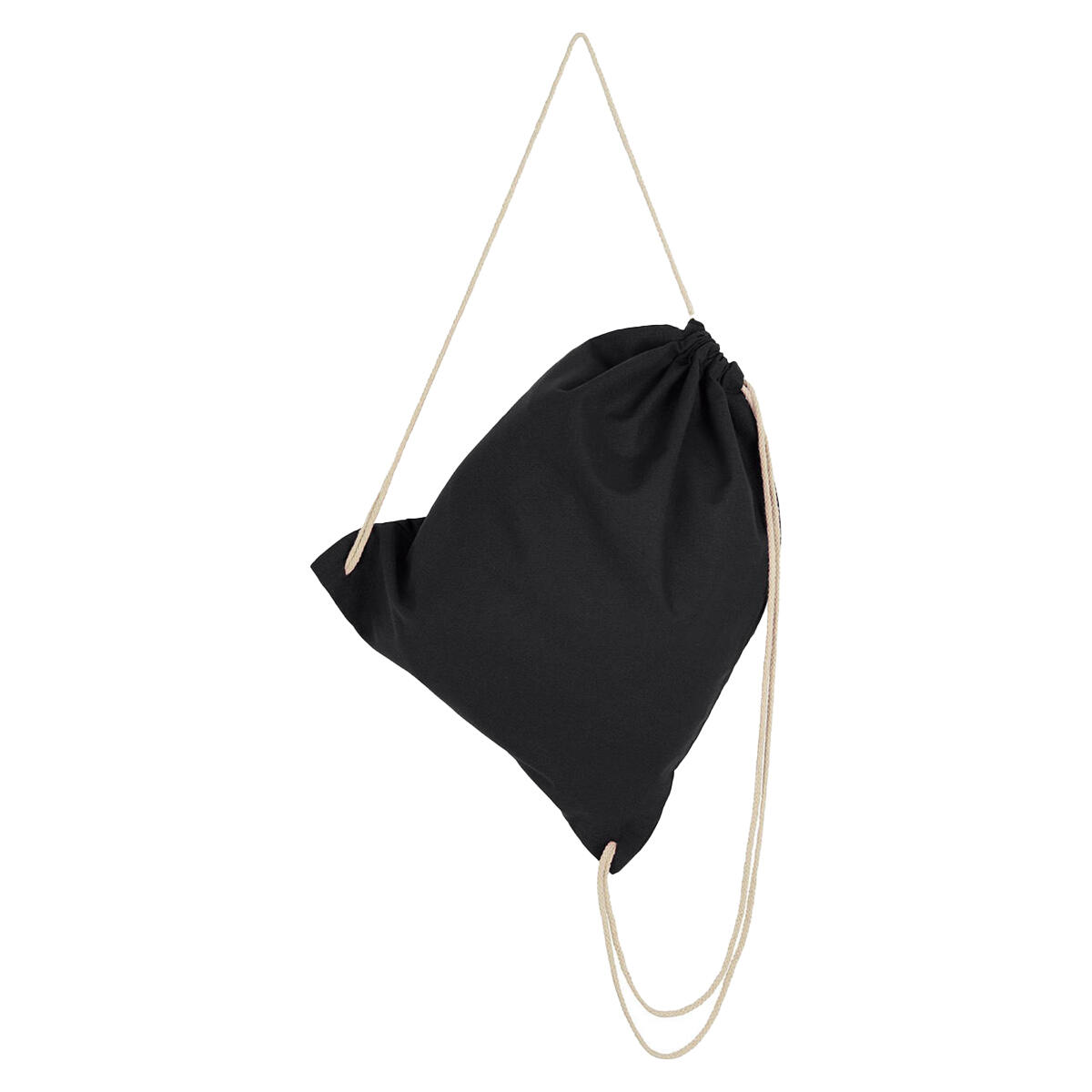 Saco de algodão orgânico drawstring bag preto