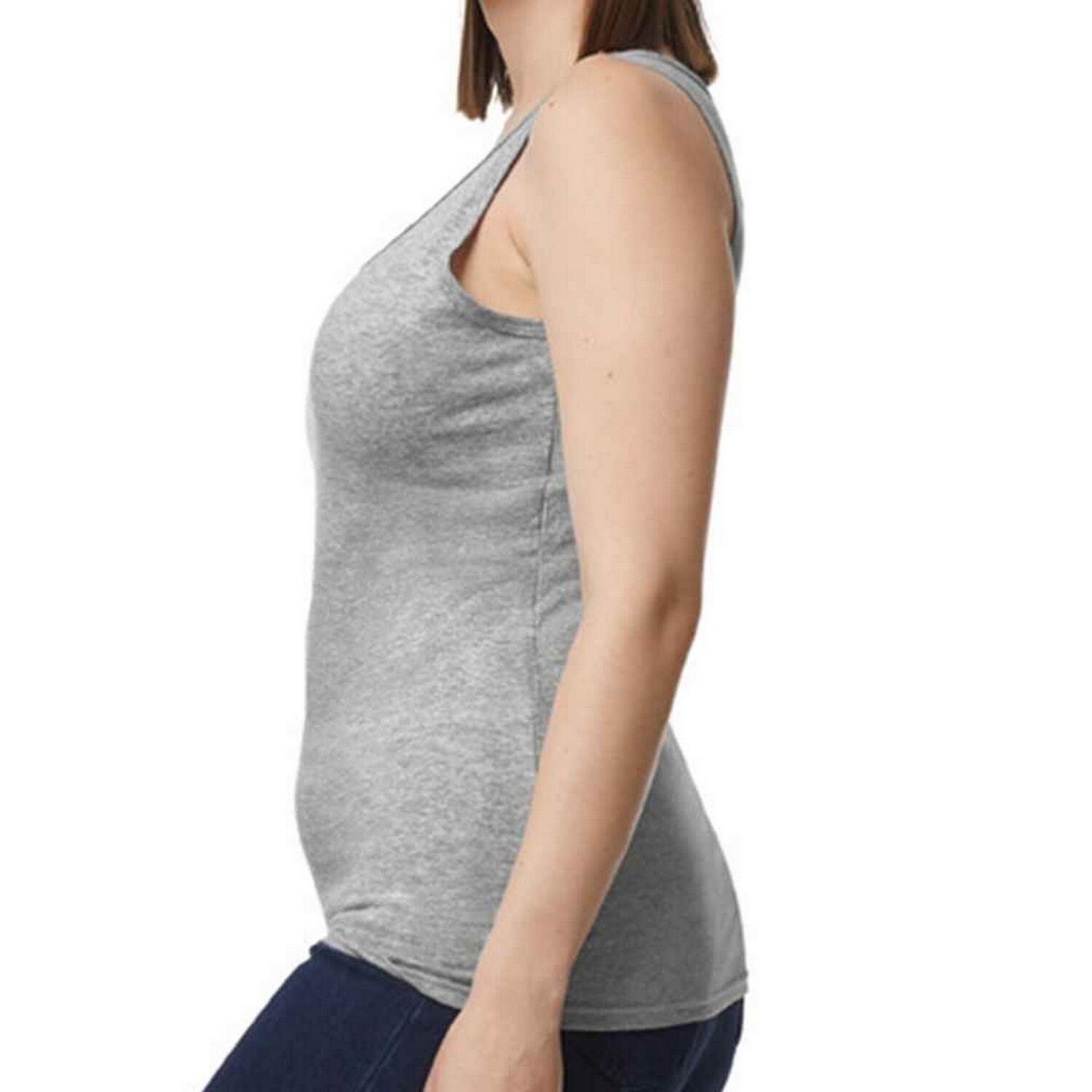 Débardeur Motif/style Uni SOFTSTYLE Femme (Gris) 3/3