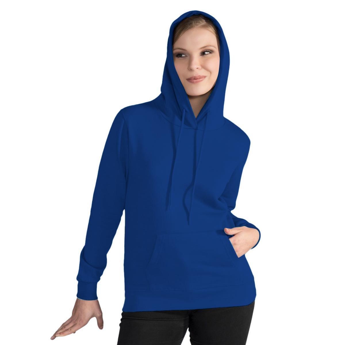 Dames Contrasterende Hooded Sweatshirt / Hoodie (Royal/Light Oxford) 2/2