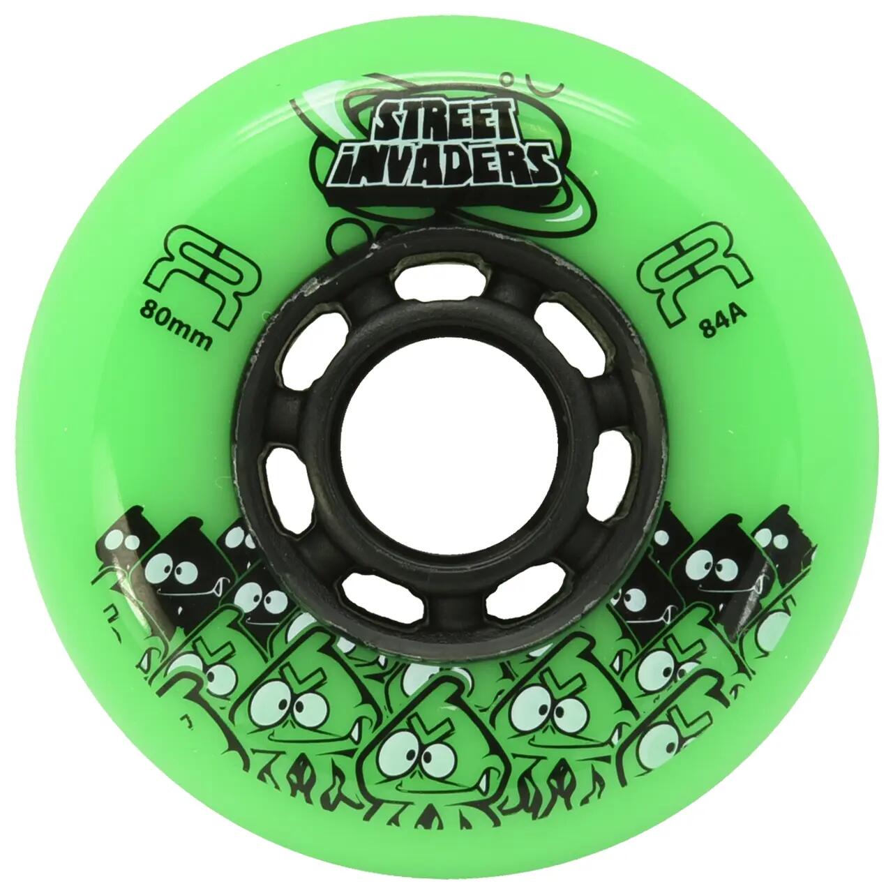 Street Invader II In-Line Slalom & FreeSkating Wheels 84a – Set of 4 - Green 2/3
