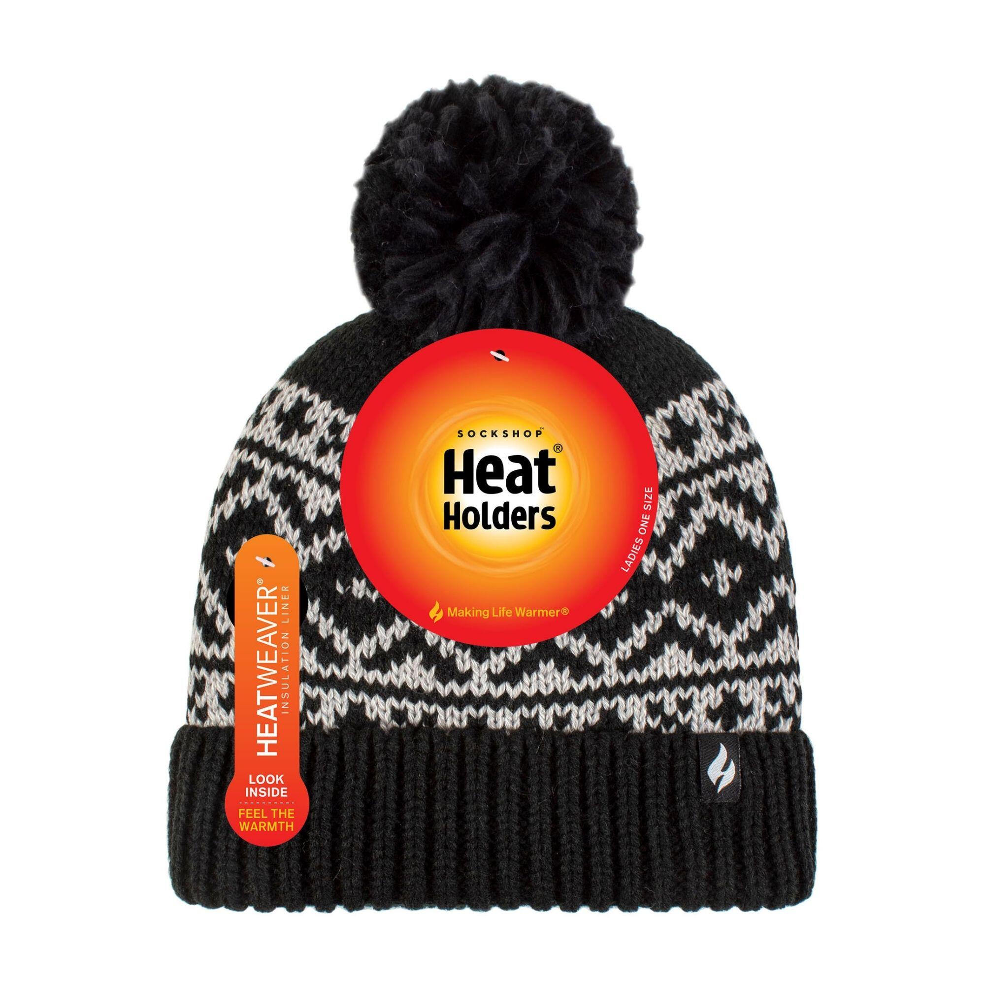 Cozy Patterned Bobble Hat for Women | Cable Knit Beanie with Fleece Lining 2/5