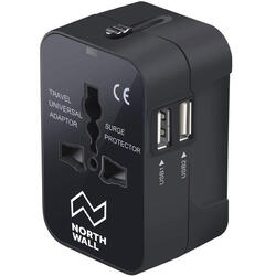 Adaptateur universel de voyage avec 2 ports USB - Prise de voyage - de +150 pays