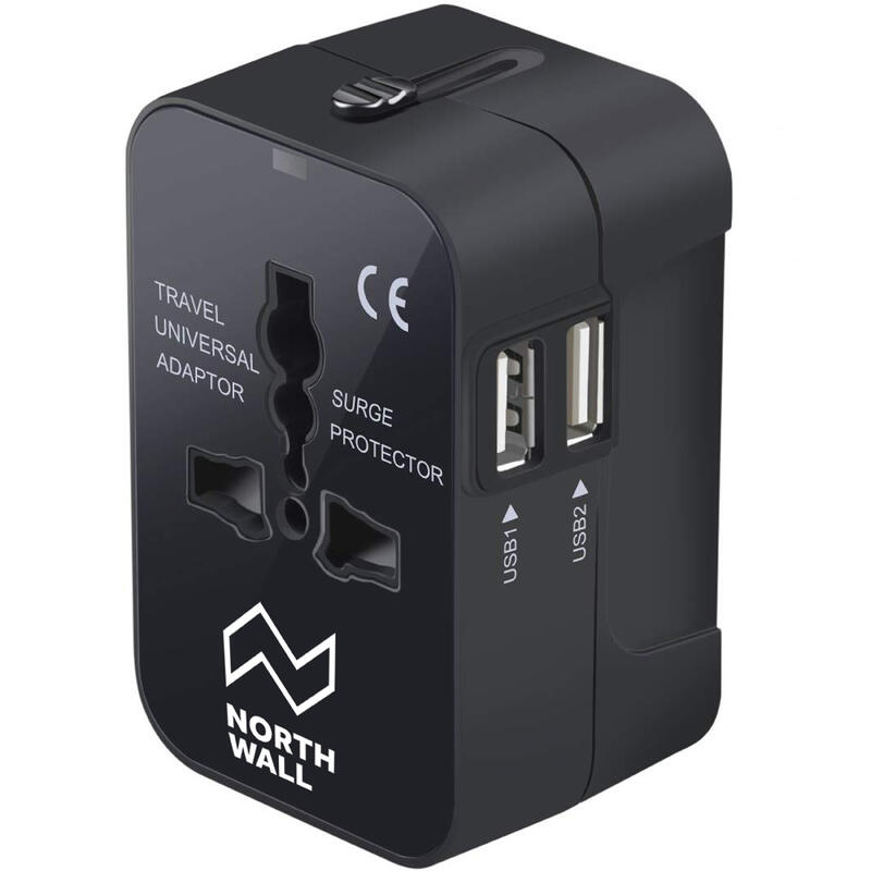 Adaptateur de Voyage Universel avec 2 Ports USB-A et 2 Ports USB-C (20W