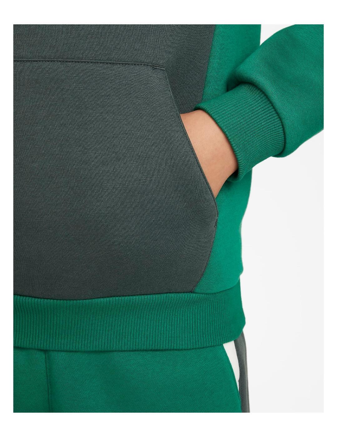 Sweatshirts polaires pour enfant Nike mode air hoodie vert 3/4