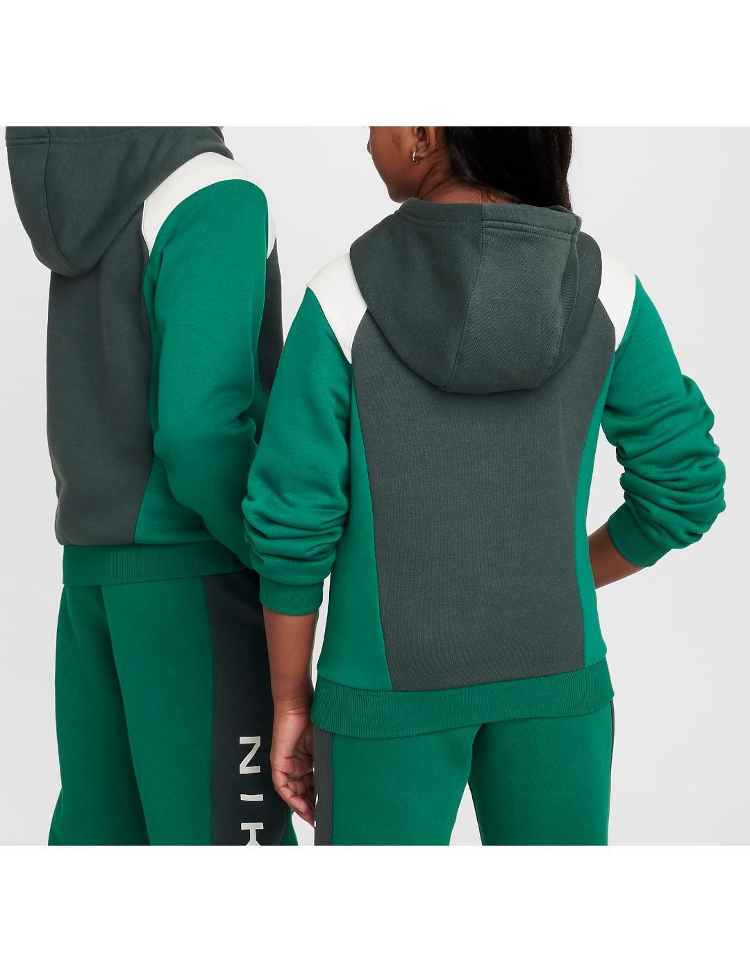 Sweatshirts polaires pour enfant Nike mode air hoodie vert 2/4