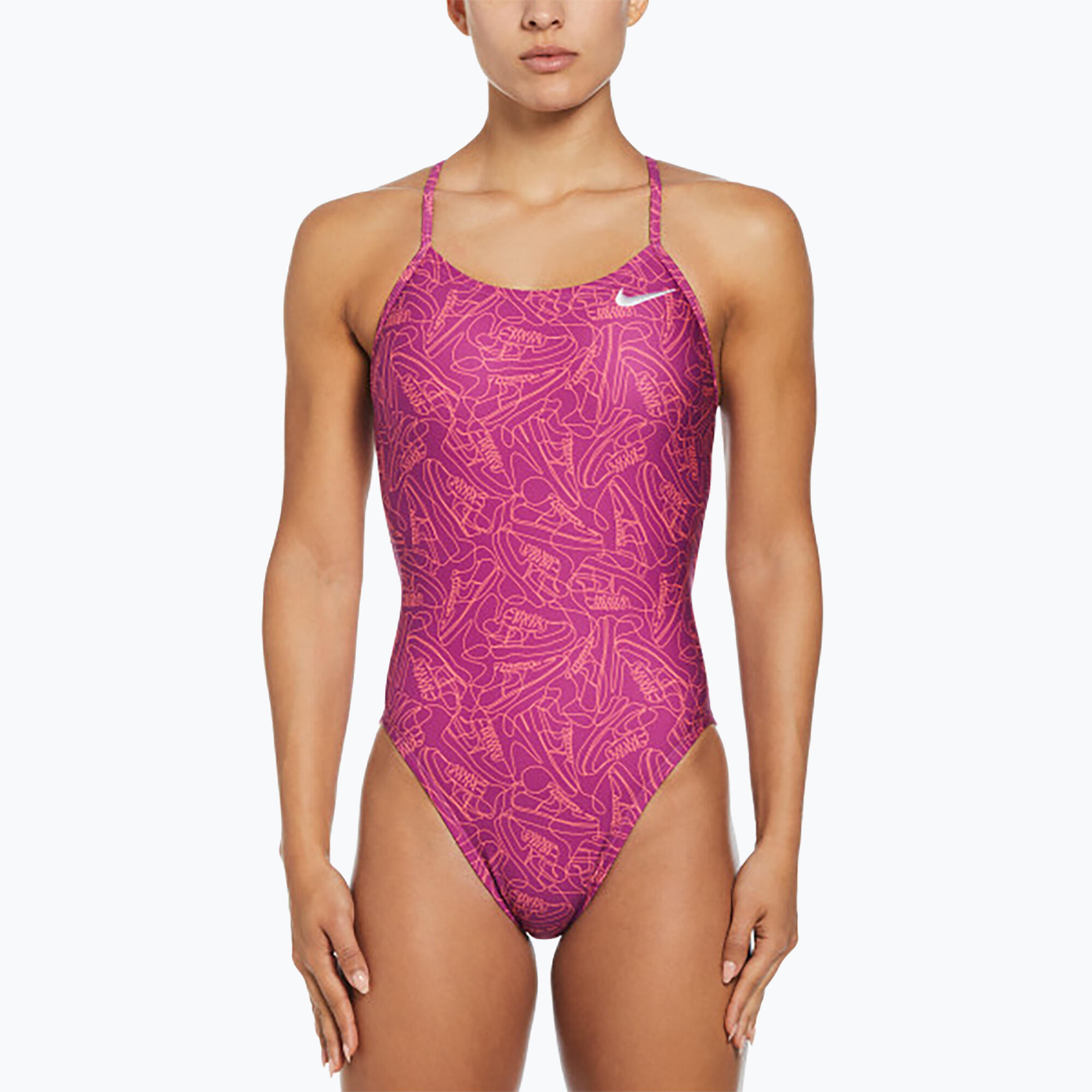 Strój pływacki jednoczęściowy damski Nike Hydrastrong Multi Print Cutout