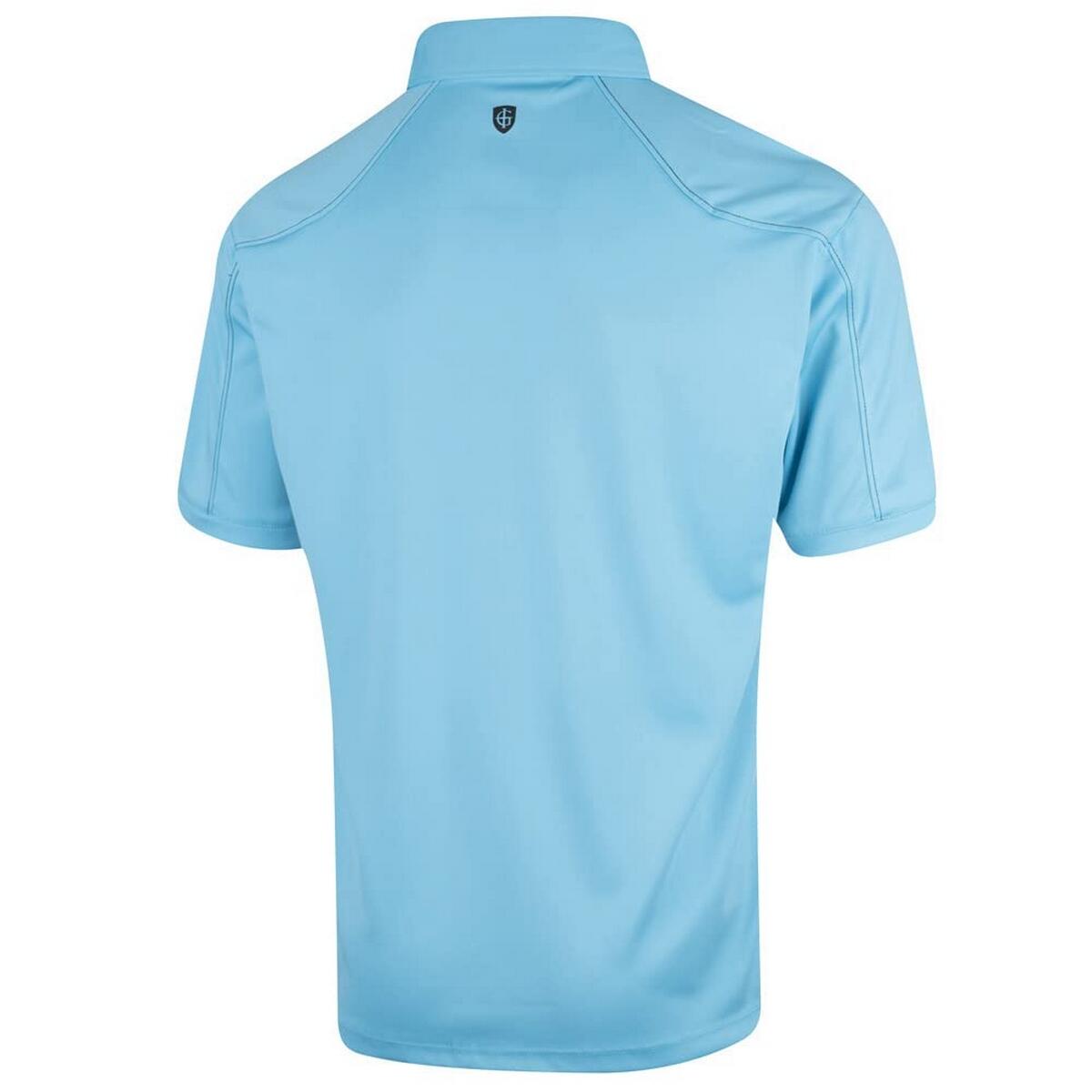 Mens Topstitched Golf Polo Shirt (Turquoise) 2/3