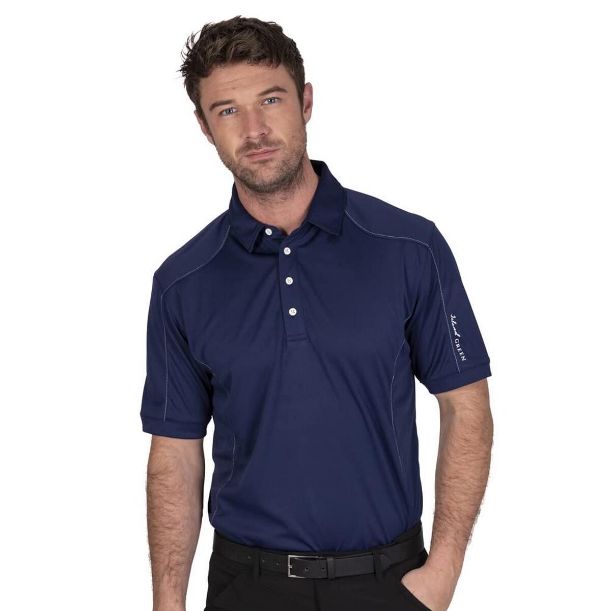 Poloshirt Abgesteppt für Emblem Herren Tintenblau 4/4