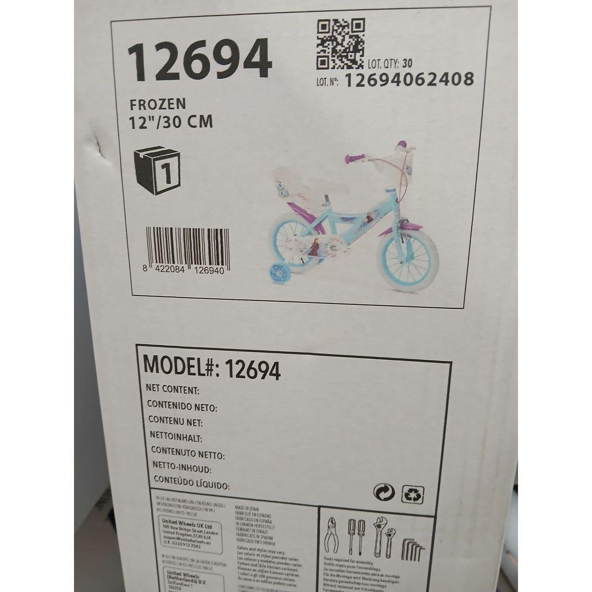 Kinderfiets Frozen 12" Blauw 2/2