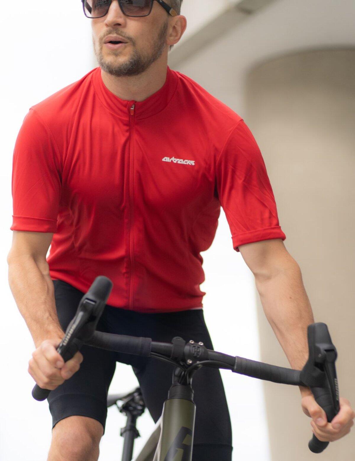 Herren Fahrradtrikot Kurzarm Radtrikot Air Tech II Rot 4/4