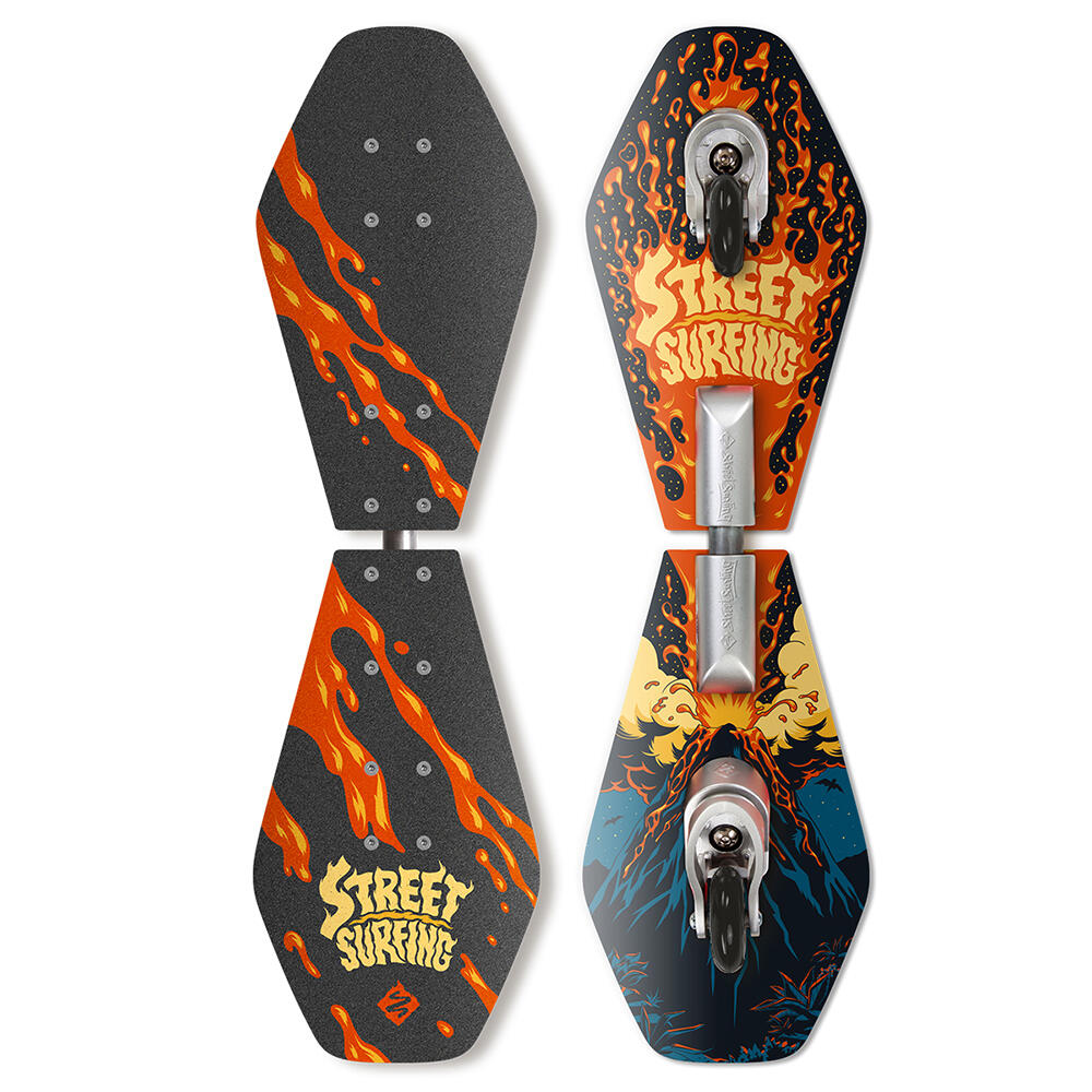 Street Surfing - Waveboard Wave Rider Volcano - Wave Board - Bleu|orange - Taille Unique - Decathlon