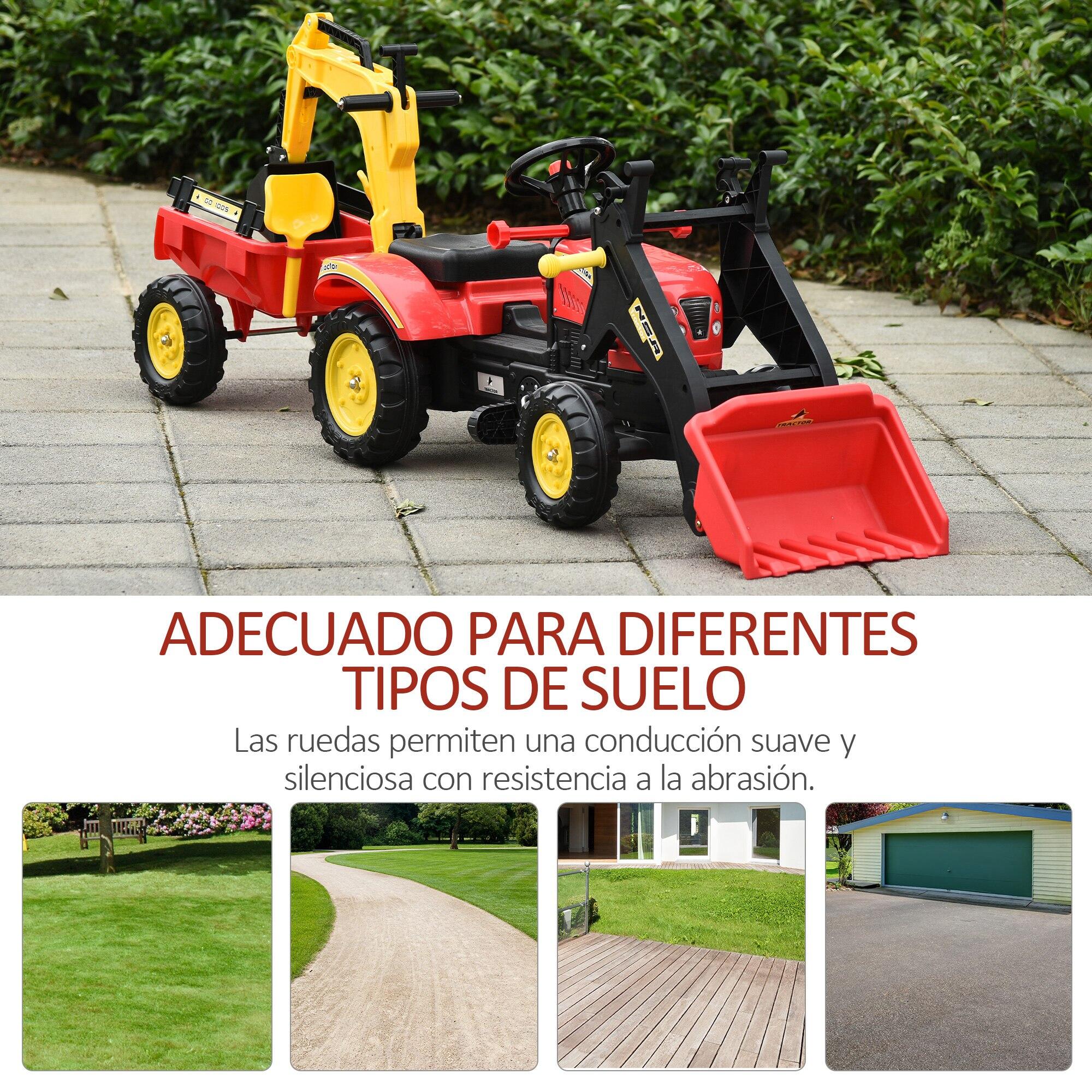 Trator a Pedais 179x42x59 cm vermelho HOMCOM 7/7