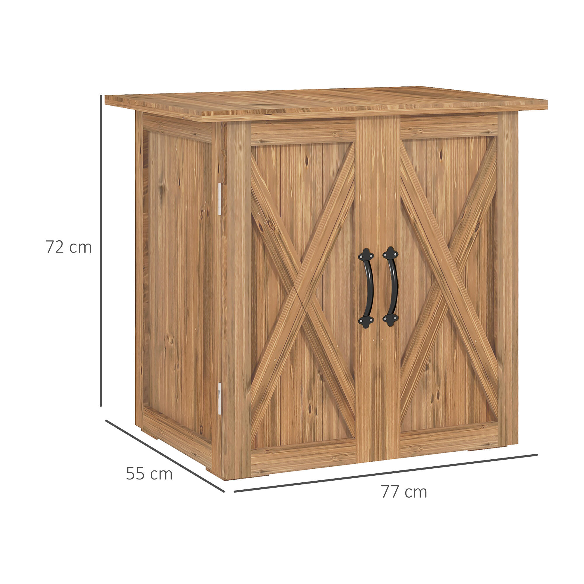 Caseta almacenamiento bicicletas Outsunny 77x55x72 cm Marrón 3/7