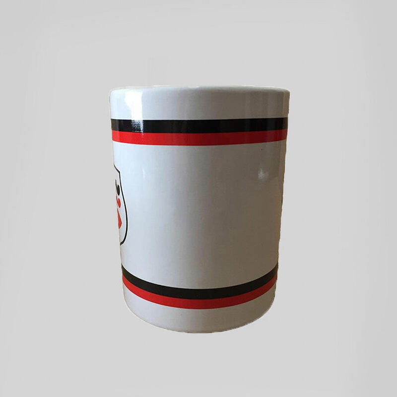 Cană din ceramică Stade Toulousain, albă cu dungi roșii și negre
