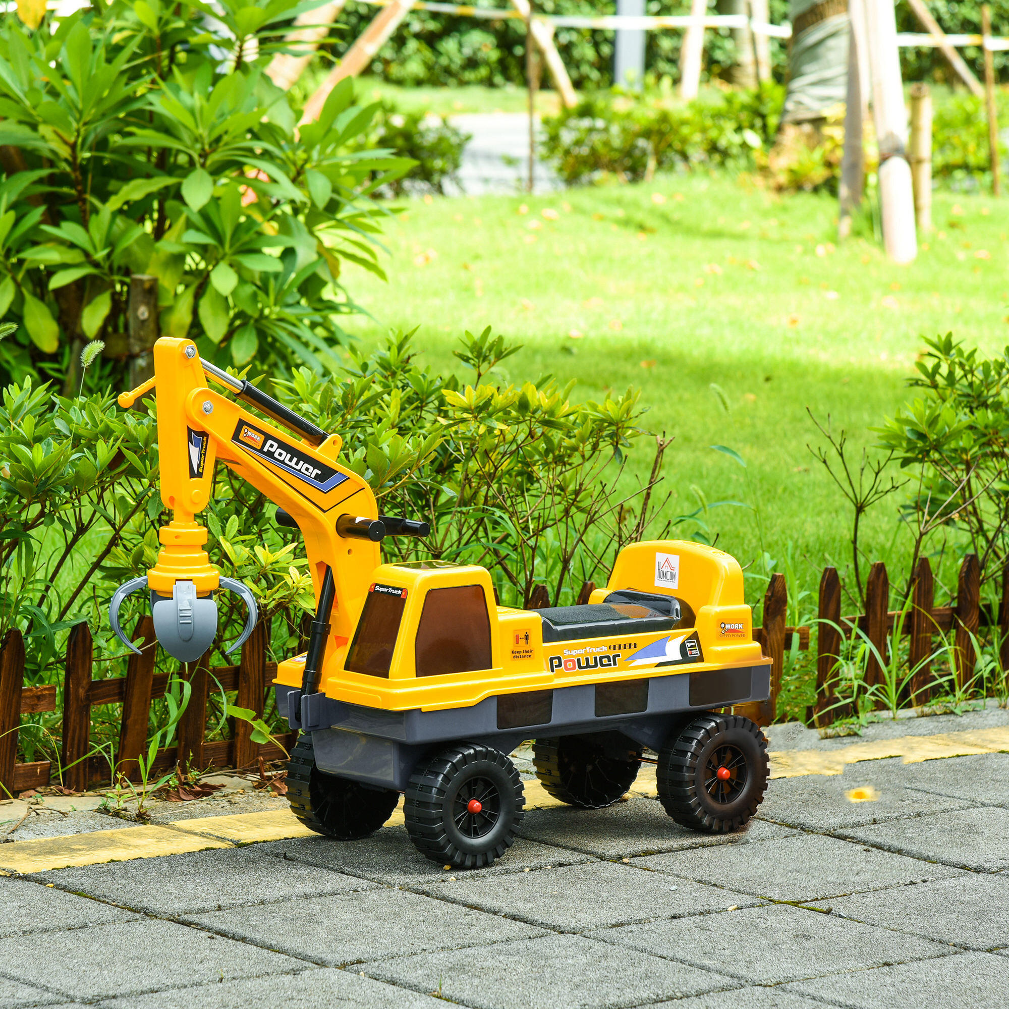 Escavadora sem Pedais Infantil HOMCOM 90x28x58 cm Amarelo 2/7