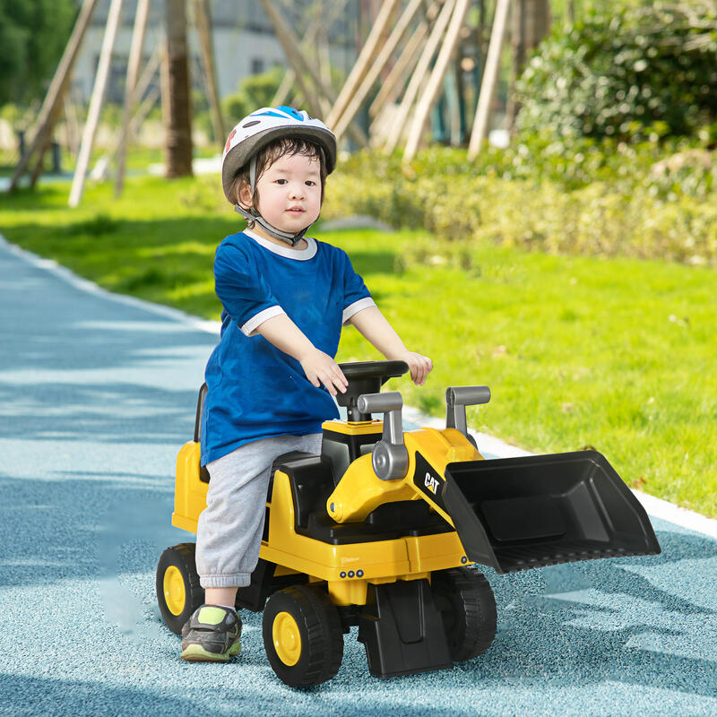 HOMCOM Licensed CAT Kids Ride on Excavator