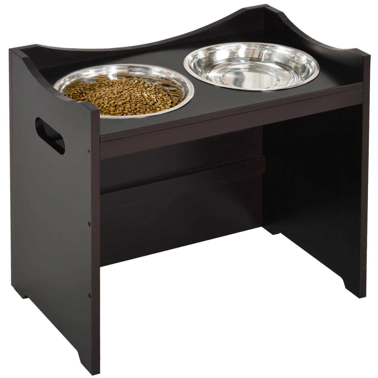 PAWHUT Comedouro elevado para cães 54x31,5x47 cm marrom escuro PawHut