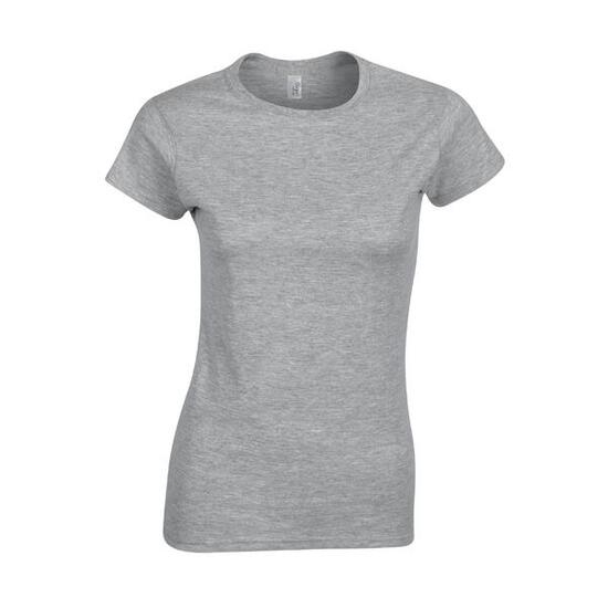 Camiseta Softstyle para Mujer Gris Deportivo