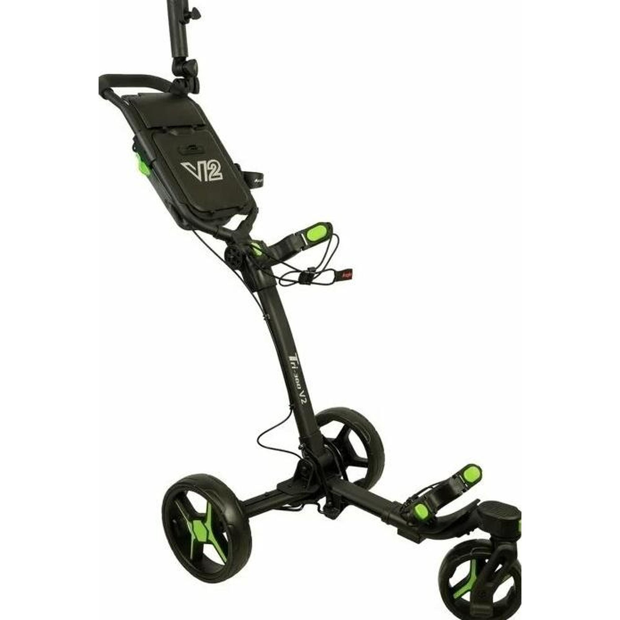 AXGLO TRI-360 V2, CHARIOT DE GOLF MANUEL, ROUE PIVOTANTE, NOIR/VERT