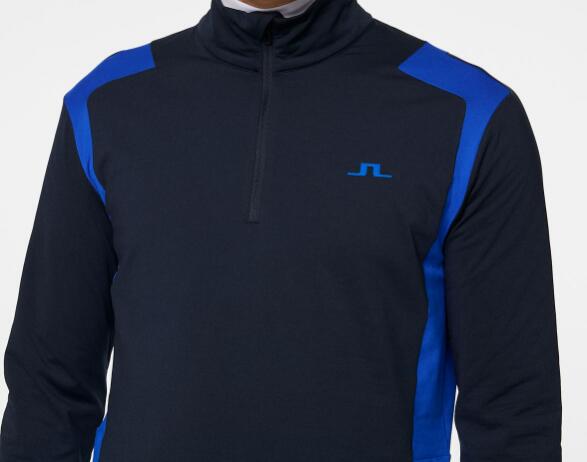 J. Lindeberg Hommes Lukas Quarter Zip Mid Layer, Bleu 4/4