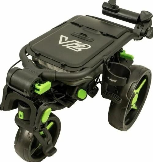 AXGLO TRI-360 V2, CARRO DE GOLF MANUAL, RUEDA GIRATORIA, NEGRO/VERDE 2/3