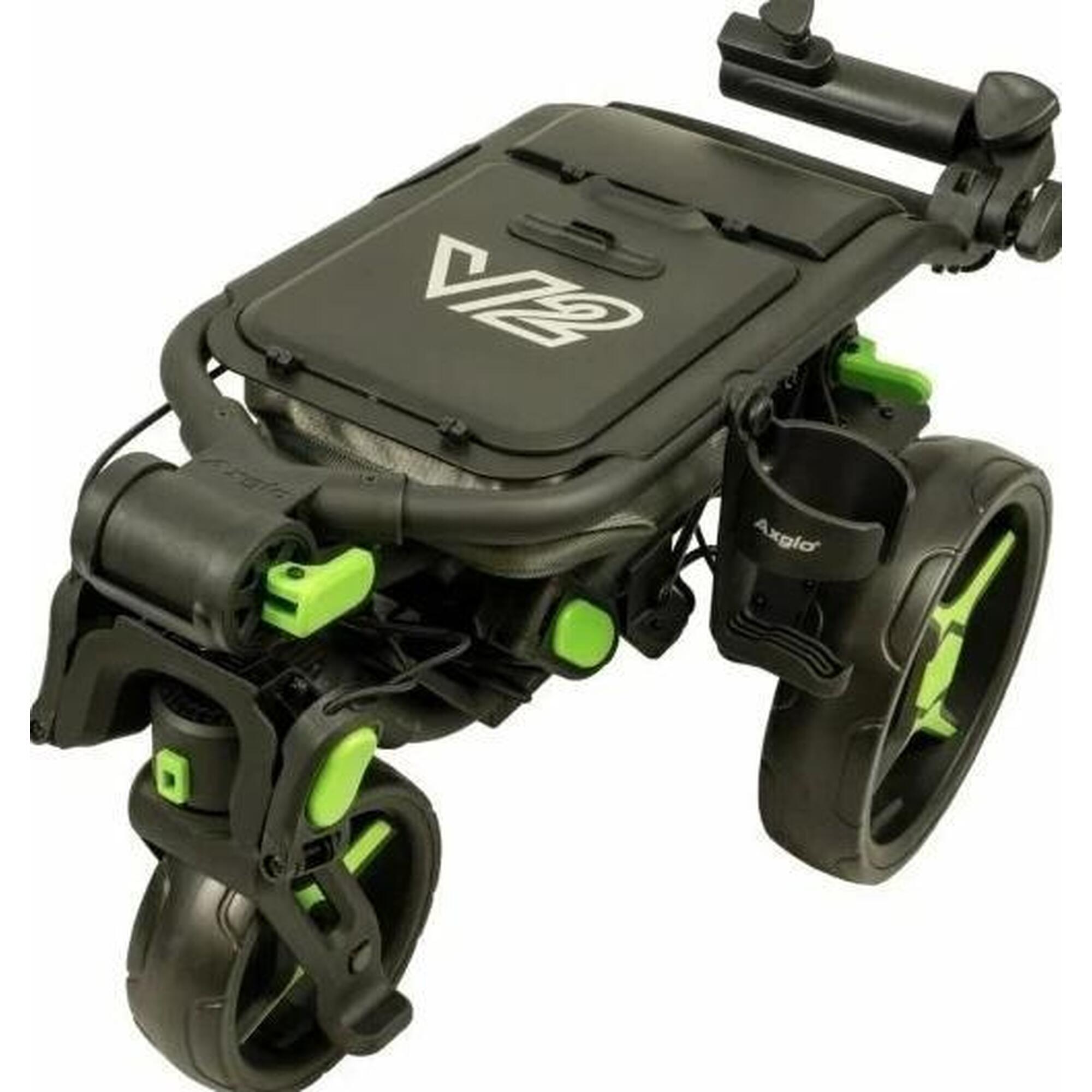 AXGLO TRI-360 V2, CHARIOT DE GOLF MANUEL, ROUE PIVOTANTE, NOIR/VERT