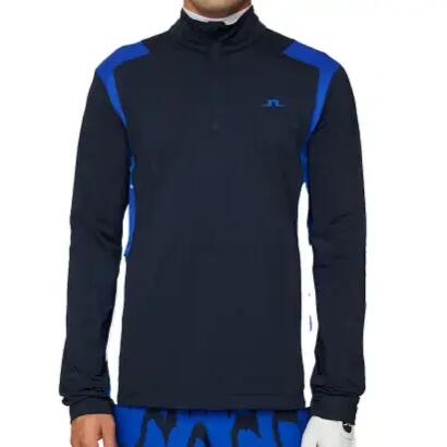J.Lindeberg Mens Lukas Quarter Zip Mid Layer Sweater - Club Blue - M