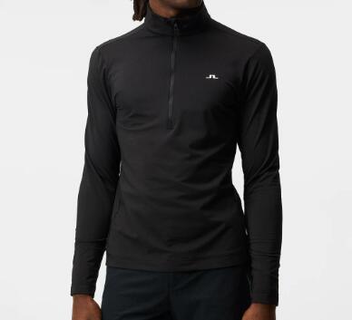 J. Lindeberg Herren Luke Quarter Zip Mid Layer, Schwarz