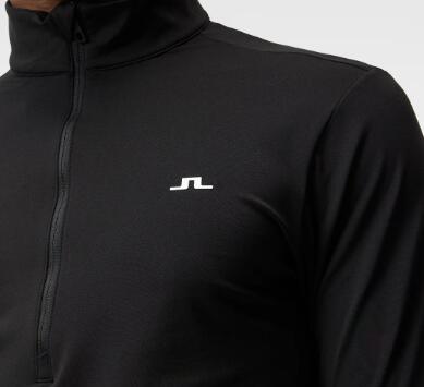 J. Lindeberg Homem Luke Quarter Zip Mid Layer, Preto 4/5