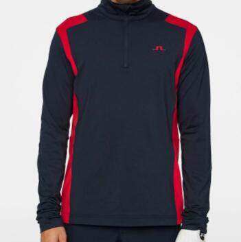 J. Lindeberg Herren Lukas Quarter Zip Mid Layer, Rot