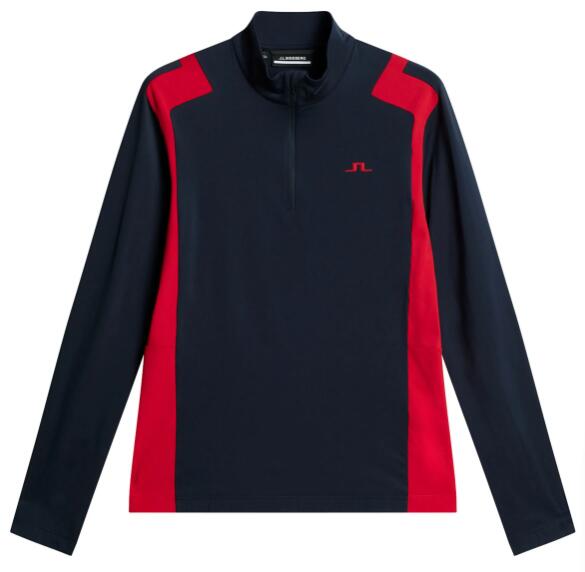 J. Lindeberg Uomo Lukas Quarter Zip Mid Layer, Rosso 2/5