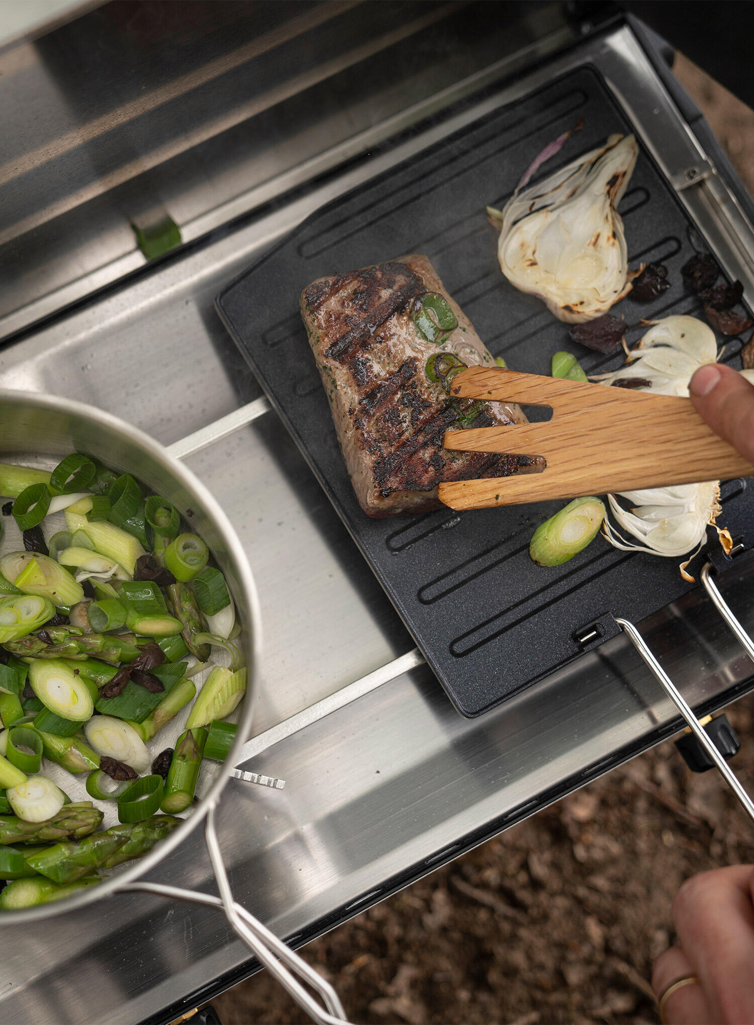 Campfire Griddle Plate Primus - Plaque de cuisson inox pour extérieur 3/5