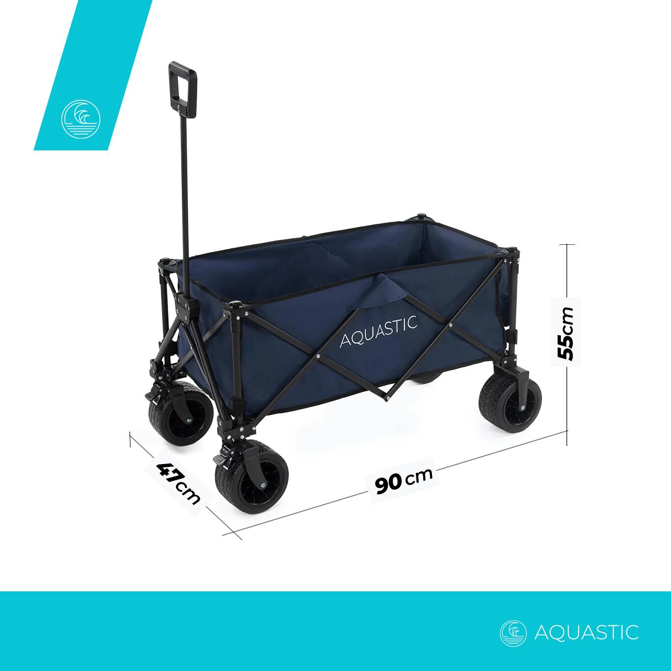 Wózek transportowy AQUASTIC Caro do sportów wodnych na plażę i camping 2/7