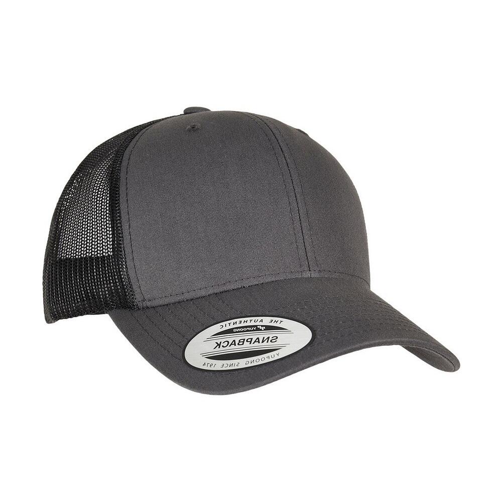 Unisex Adult Retro Two Tone Trucker Cap (Charcoal/Black) 2/2
