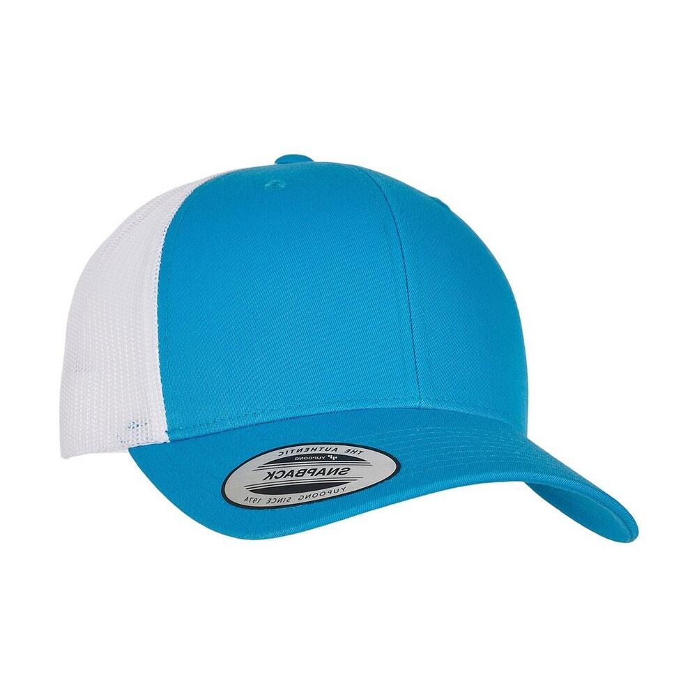 "Retro" Trucker Cap für HerrenDamen Unisex Damen und Herren Türkis/Weiß 2/2