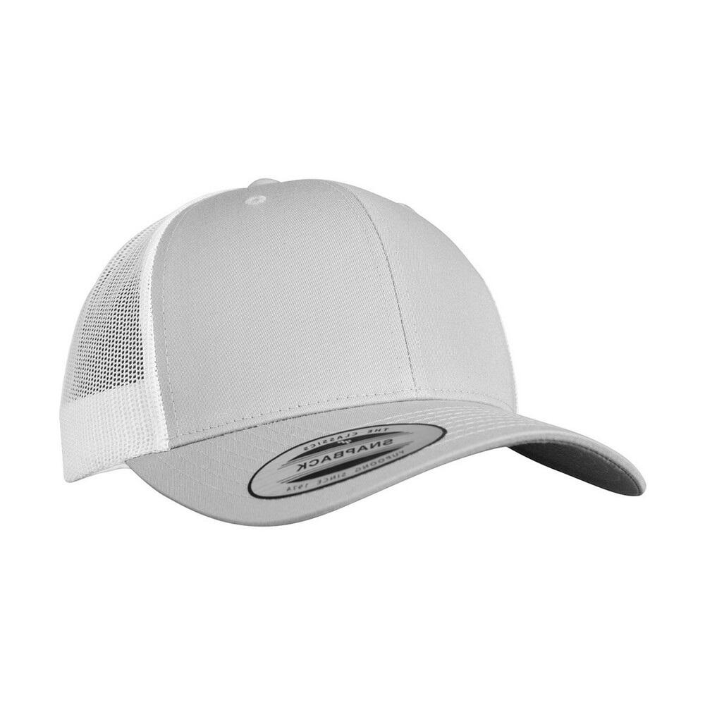 "Retro" Trucker Cap für HerrenDamen Unisex Damen und Herren Silber/Weiß 2/2